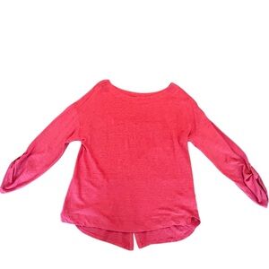 Adrienne Vittadini Red/Orange 100% Linen Sweater Size Medium MSRP $165